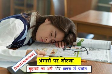 अंगारों पर लोटना  मुहावरे का अर्थ क्या होता है?