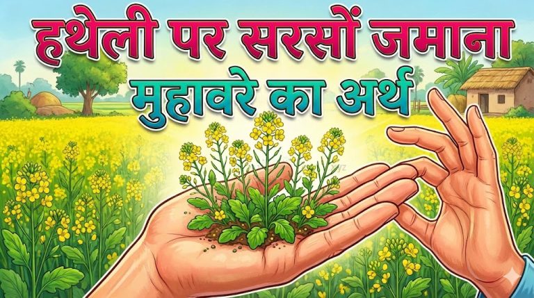 हथेली पर सरसों जमाना का मतलब व वाक्य मे प्रयोग