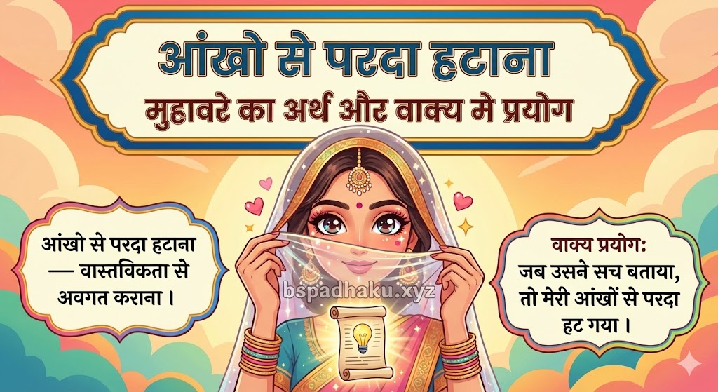 आंखो से परदा हटाना मुहावरे का अर्थ क्या होता है?