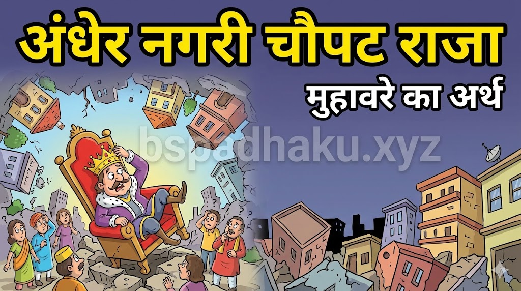 अंधेर नगरी चौपट राजा का अर्थ और वाक्य मे प्रयोग व कहानी