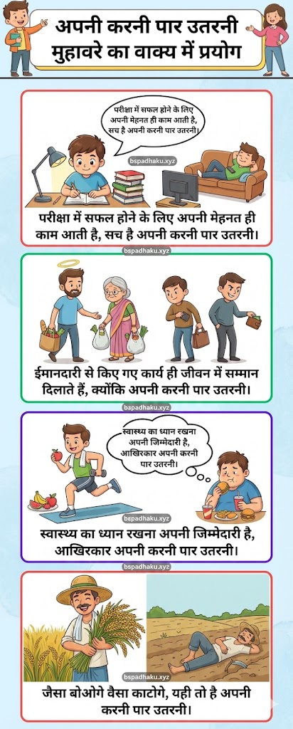 अपनी करनी पार उतरनी का मतलब और वाक्य में प्रयोग