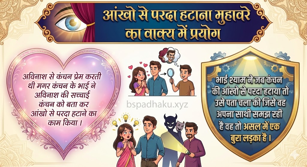 आंखो से परदा हटाना मुहावरे का वाक्य में प्रयोग