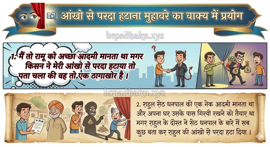 आंखो से परदा हटाना मुहावरे का वाक्य में प्रयोग