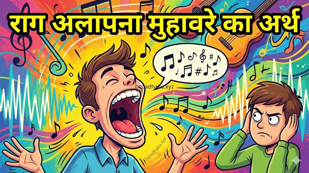 आओ समझें, राग अलापना मुहावरे का अर्थ और वाक्य व निबंध