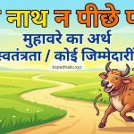 आगे नाथ न पीछे पगहा का मतलब और वाक्य मे प्रयोग
