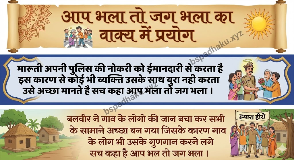 आप भला तो जग भला का वाक्य में प्रयोग aap bhala to jag bhala ka vakya me prayog