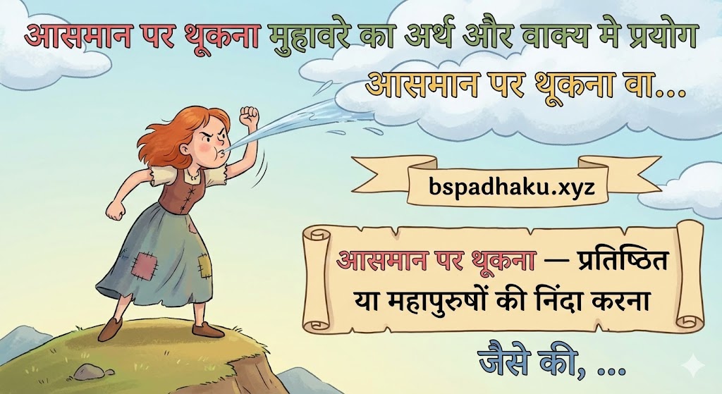 आसमान पर थूकना मुहावरे का अर्थ और वाक्य मे प्रयोग