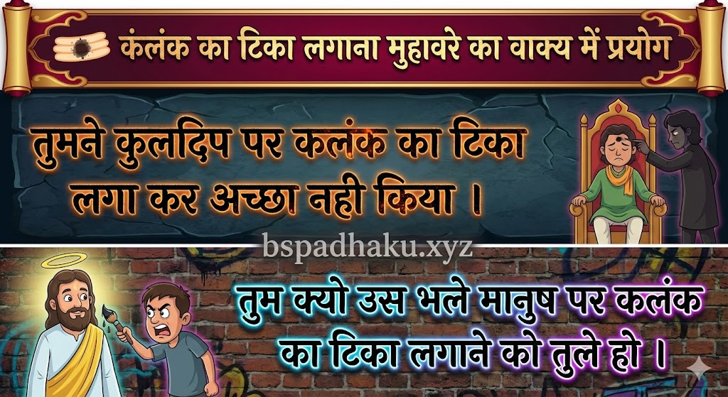 कंलक का टिका लगाना मुहावरे का वाक्य में प्रयोग kalank ka tika lagana muhavare ka vakya me pryog