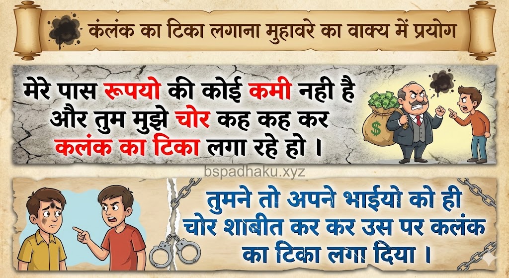कंलक का टिका लगाना मुहावरे का वाक्य में प्रयोग kalank ka tika lagana muhavare ka vakya me pryog