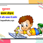 कलम तोड़ना मुहावरे का अर्थ और वाक्य मे प्रयोग