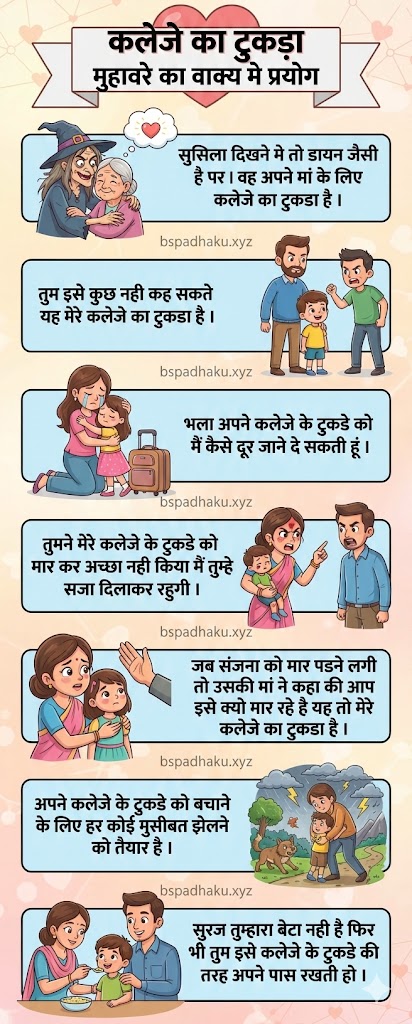 कलेजे का टुकड़ा का अर्थ और वाक्य मे प्रयोग व कहानी