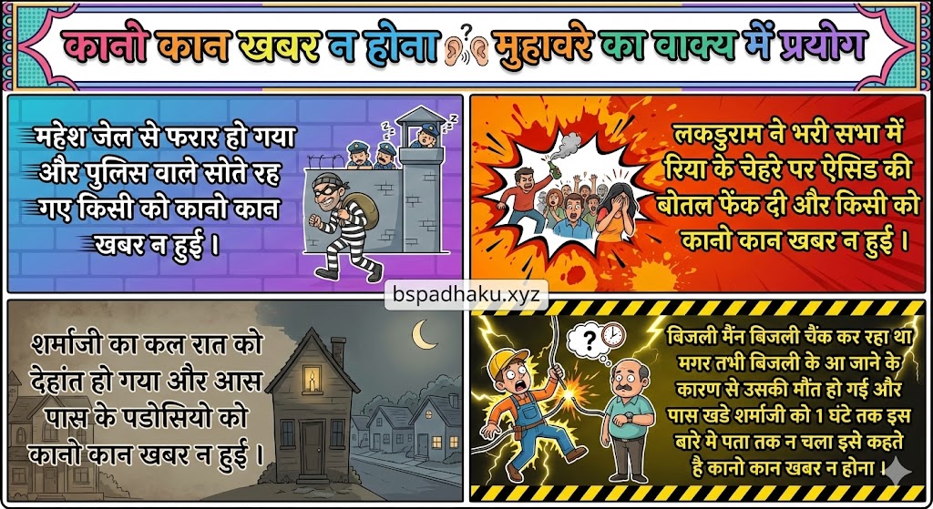 कानो कान खबर न होना मुहावरे का वाक्य ‌‌‌में प्रयोग