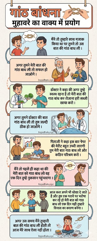 गांठ बांधना का मतलब और वाक्य व कहानी