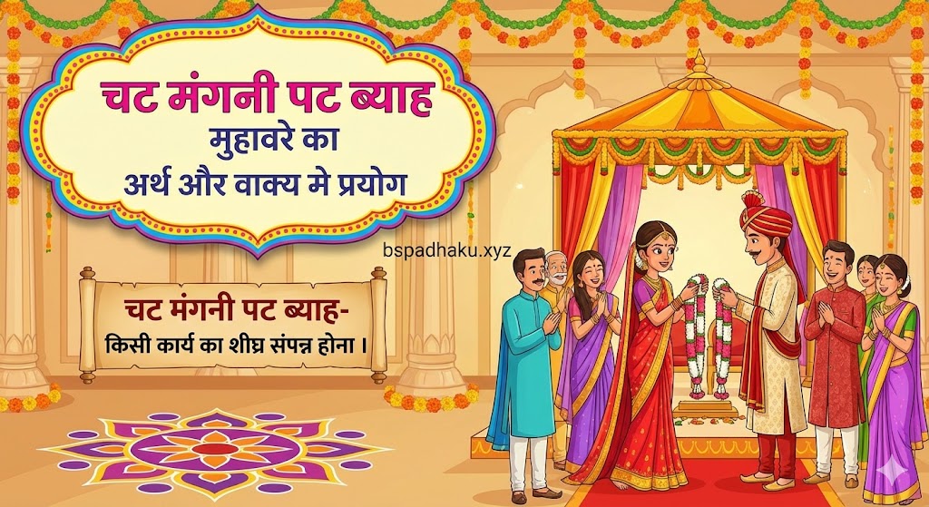 चट मंगनी पट ब्याह मुहावरे का अर्थ क्या होता है