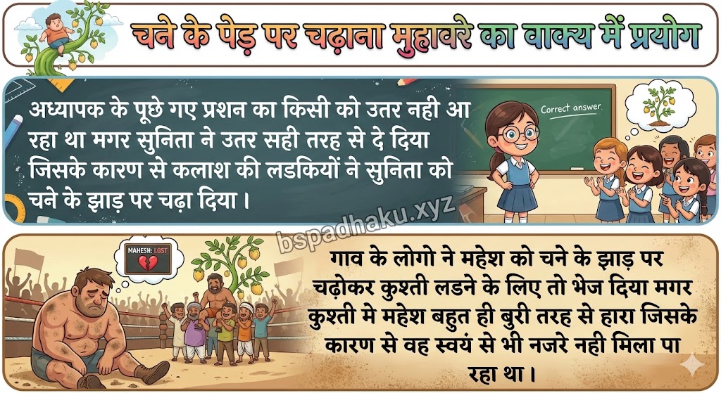 चने के पेड पर चढ़ाना मुहावरे का वाक्य में प्रयोग