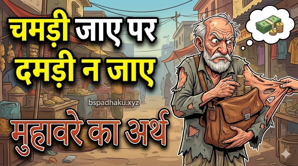 चमड़ी जाए पर दमड़ी न जाए मुहावरे का अर्थ और वाक्य में प्रयोग व कहानी