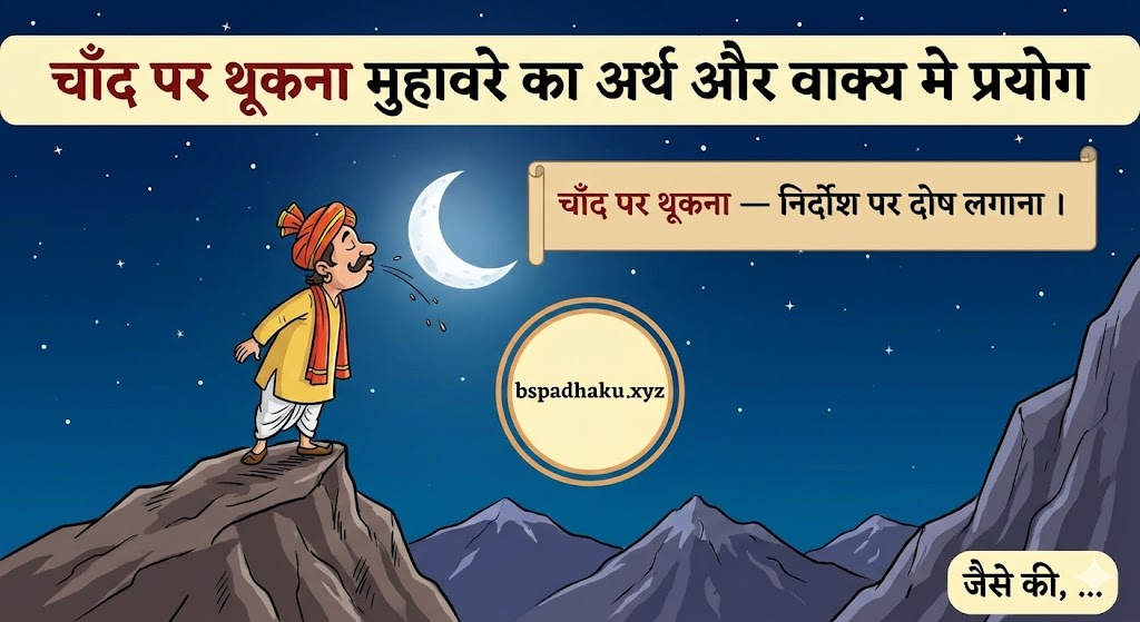 चाँद पर थूकना मुहावरे का अर्थ और वाक्य मे प्रयोग