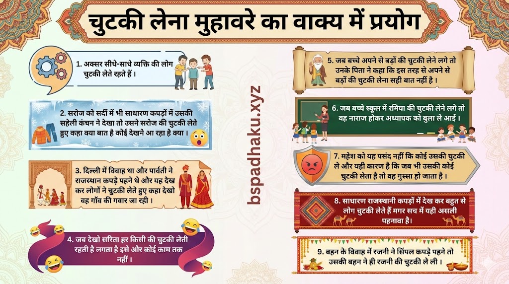 चुटकी लेना मुहावरे का वाक्य में प्रयोग 