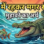 जल में रहकर मगर से बैर मुहावरे का मतलब और वाक्य में प्रयोग