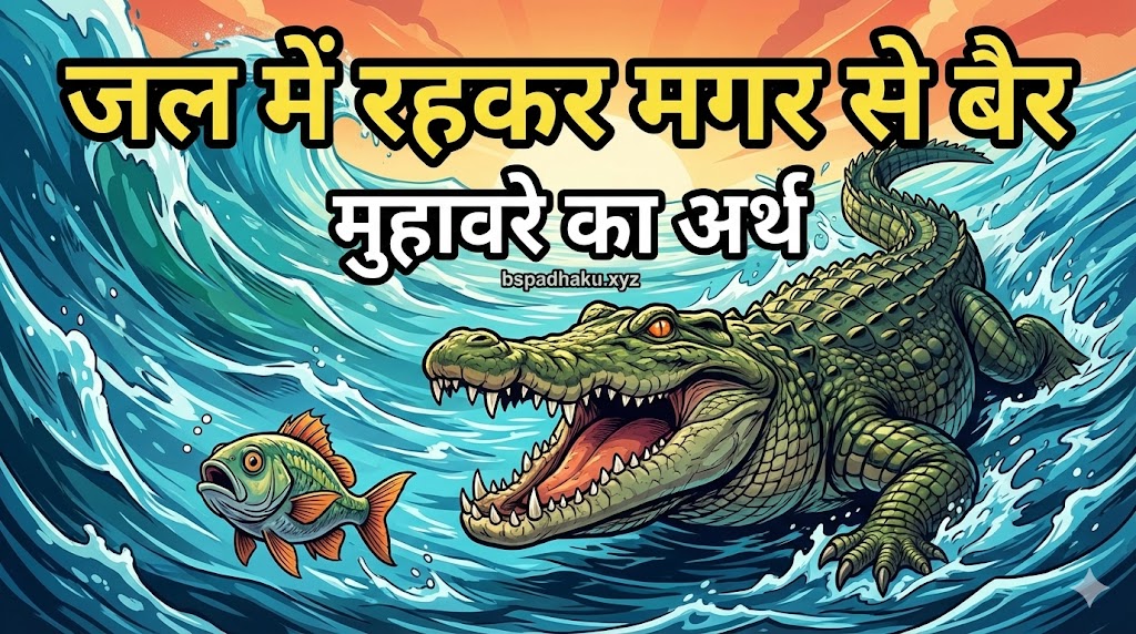 जल में रहकर मगर से बैर मुहावरे का मतलब और वाक्य में प्रयोग
