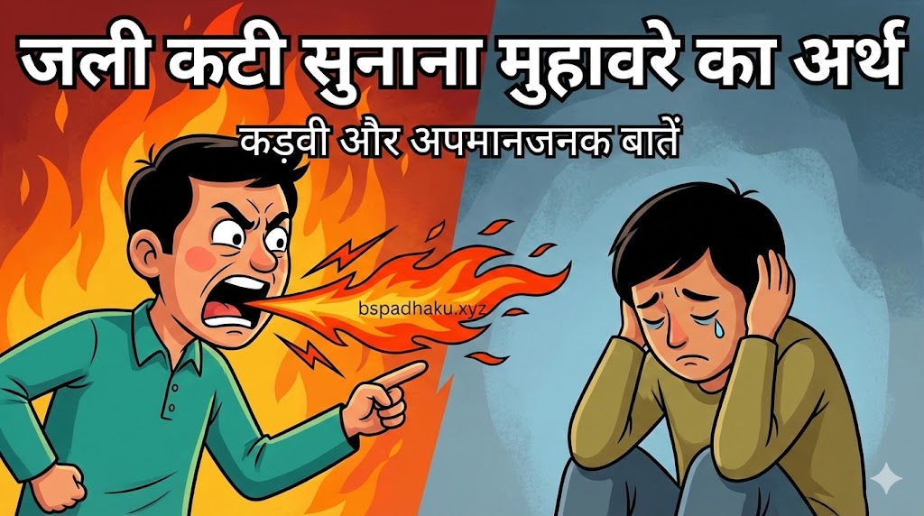 जली कटी सुनाना मुहावरे का मतलब और वाक्य मे प्रयोग व कहानी