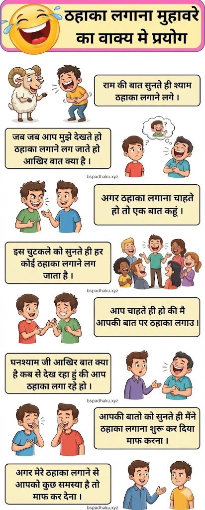 ठहाका लगाना का अर्थ और वाक्य व कहानी