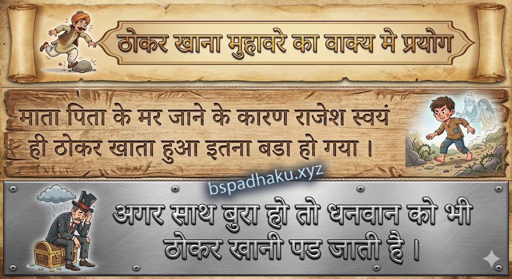 ठोकर खाना मुहावरे का वाक्य मे प्रयोग