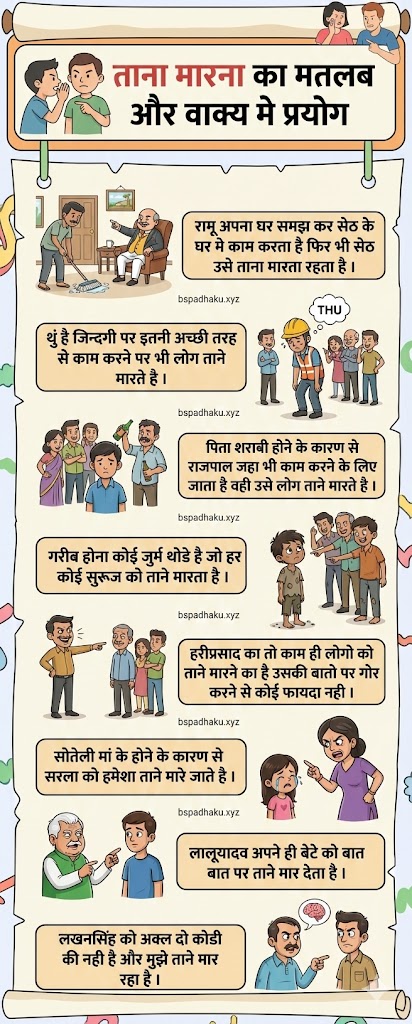 ताना मारना का मतलब और वाक्य व कहानी