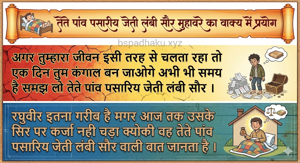 तेते पांव पसारीय जेती लंबी सौर मुहावरे का वाक्य में प्रयोग