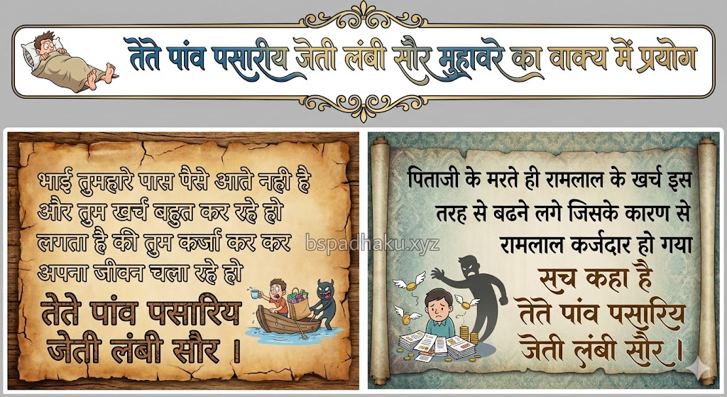 तेते पांव पसारीय जेती लंबी सौर मुहावरे का वाक्य में प्रयोग