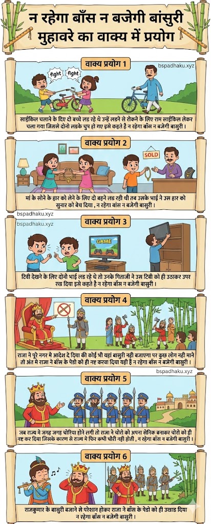 न रहेगा बाँस न बजेगी बांसुरी का मतलब और वाक्य मे प्रयोग व कहानी