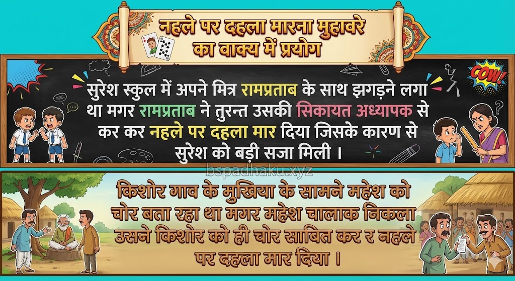 नहले पर दहला मारना मुहावरे का वाक्य में ‌‌‌प्रयोग