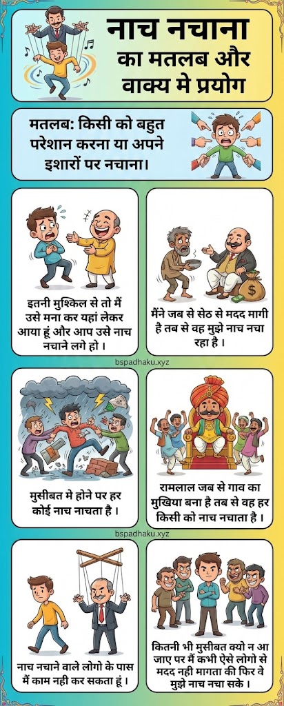 नाच नचाना का अर्थ और वाक्य मे प्रयोग