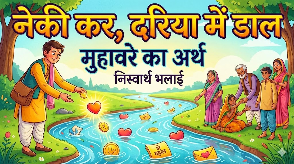 नेकी कर, दरिया में डाल का मतलब और वाक्य व निबंध
