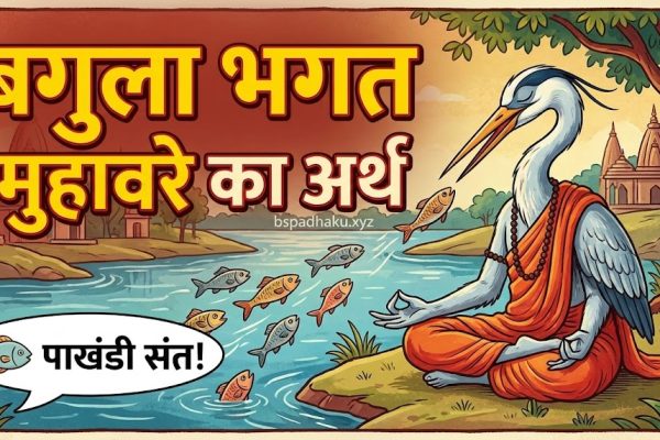 बगुला भगत मुहावरे का अर्थ और वाक्य मे प्रयोग