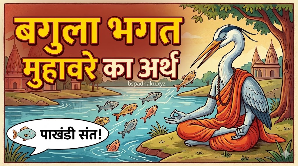 बगुला भगत मुहावरे का अर्थ और वाक्य मे प्रयोग