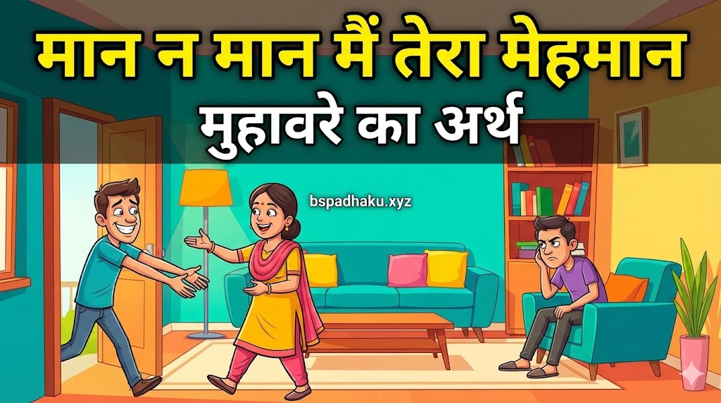 मान न मान मैं तेरा मेहमान का अर्थ और वाक्य व निबंध