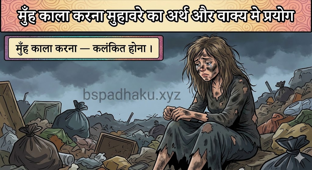 मुँह काला करना का अर्थ और वाक्य मे प्रयोग