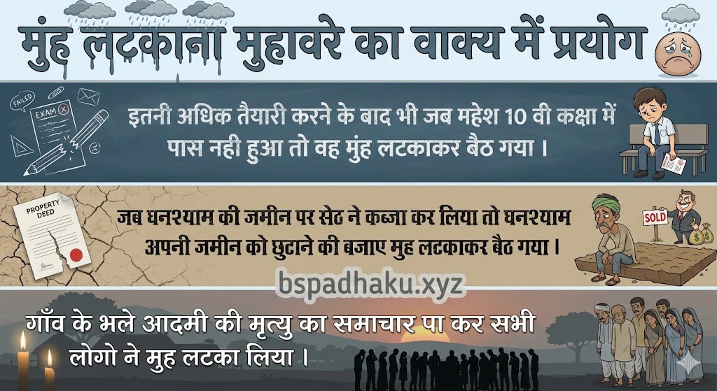 मुंह लटकाना मुहावरे का वाक्य में प्रयोग