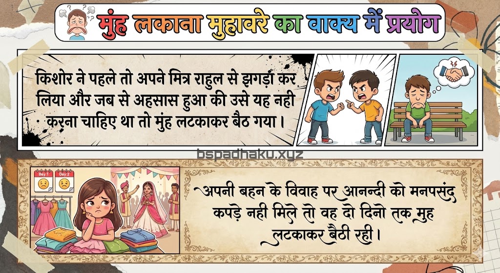 मुंह लटकाना मुहावरे का वाक्य में प्रयोग