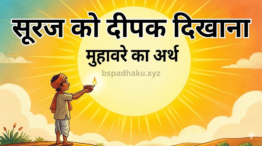 यहां समझे, सूरज को दीपक दिखाना मतलब और वाक्य मे प्रयोग