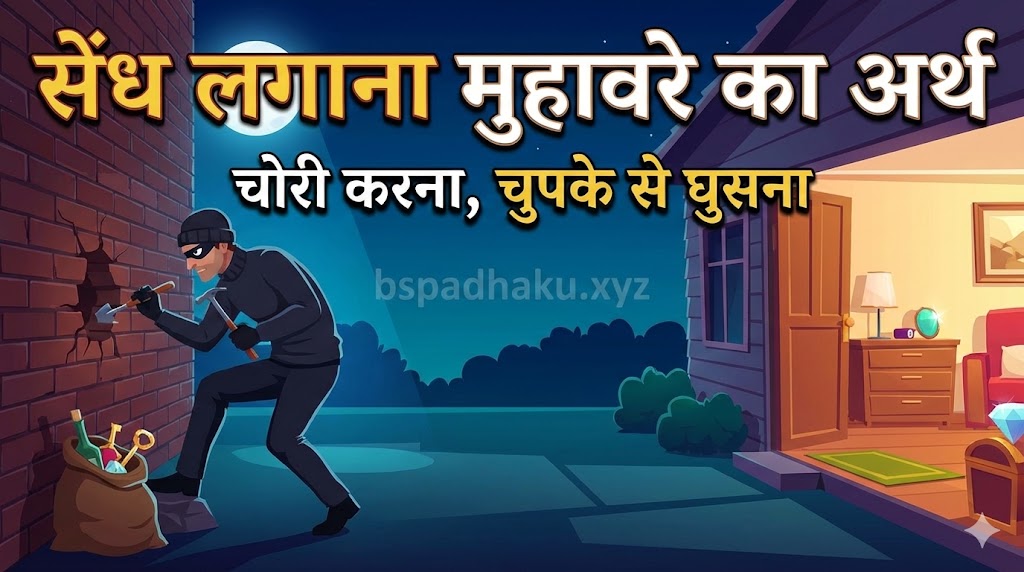 यहां समझे, सेंध लगाना का मतलब और वाक्य मे प्रयोग