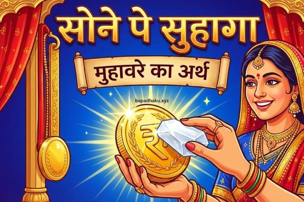 यहां समझे, सोने पे सुहागा मुहावरे का अर्थ और वाक्य मे प्रयोग