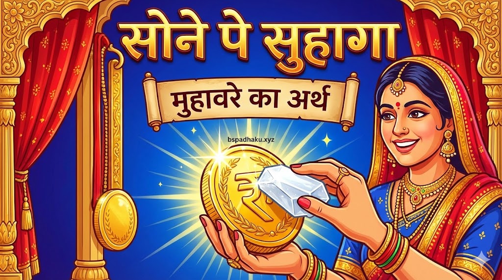 यहां समझे, सोने पे सुहागा मुहावरे का अर्थ और वाक्य मे प्रयोग