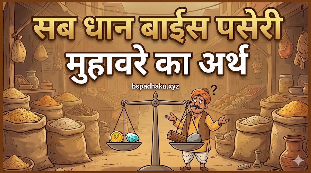 सब धान बाईस पसेरी का अर्थ और वाक्य मे प्रयोग