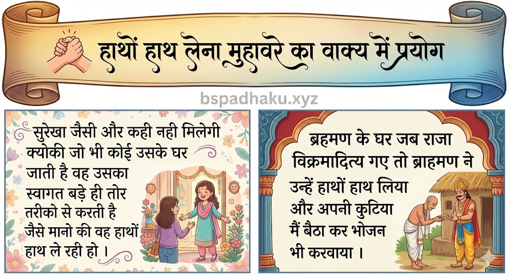 हाथों हाथ लेना मुहावरे का वाक्य में प्रयोग hatho hath lena muhavare ka vakya me prayo