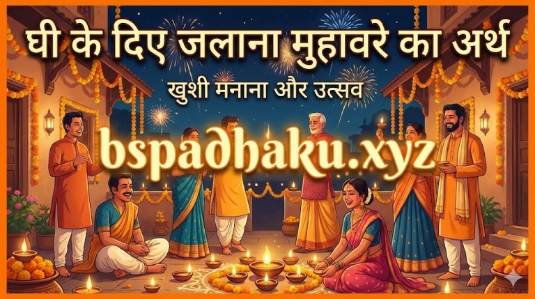 ‌‌‌आइए समझाते है, घी के दिए जलाना मुहावरे का मतलब व कहानी व वाक्य मे प्रयोग