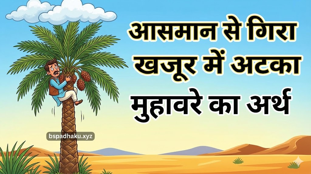 ‌‌‌आसमान से गिरा खजूर में अटका मुहावरे का अर्थ और वाक्य मे प्रयोग