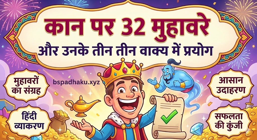 ‌‌‌कान पर 32 मुहावरे और उनके तीन तीन वाक्य में प्रयोग