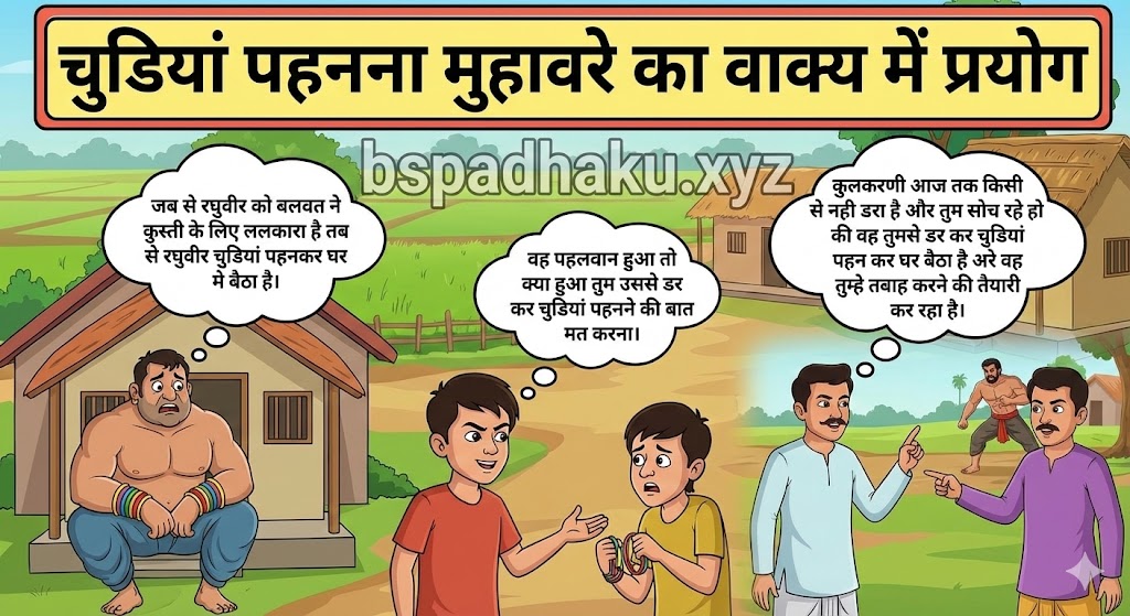 ‌‌‌चुडिया पहनना मुहावरे का वाक्य में प्रयोग chudiya pahanna muhavare ka vakya me prayog
